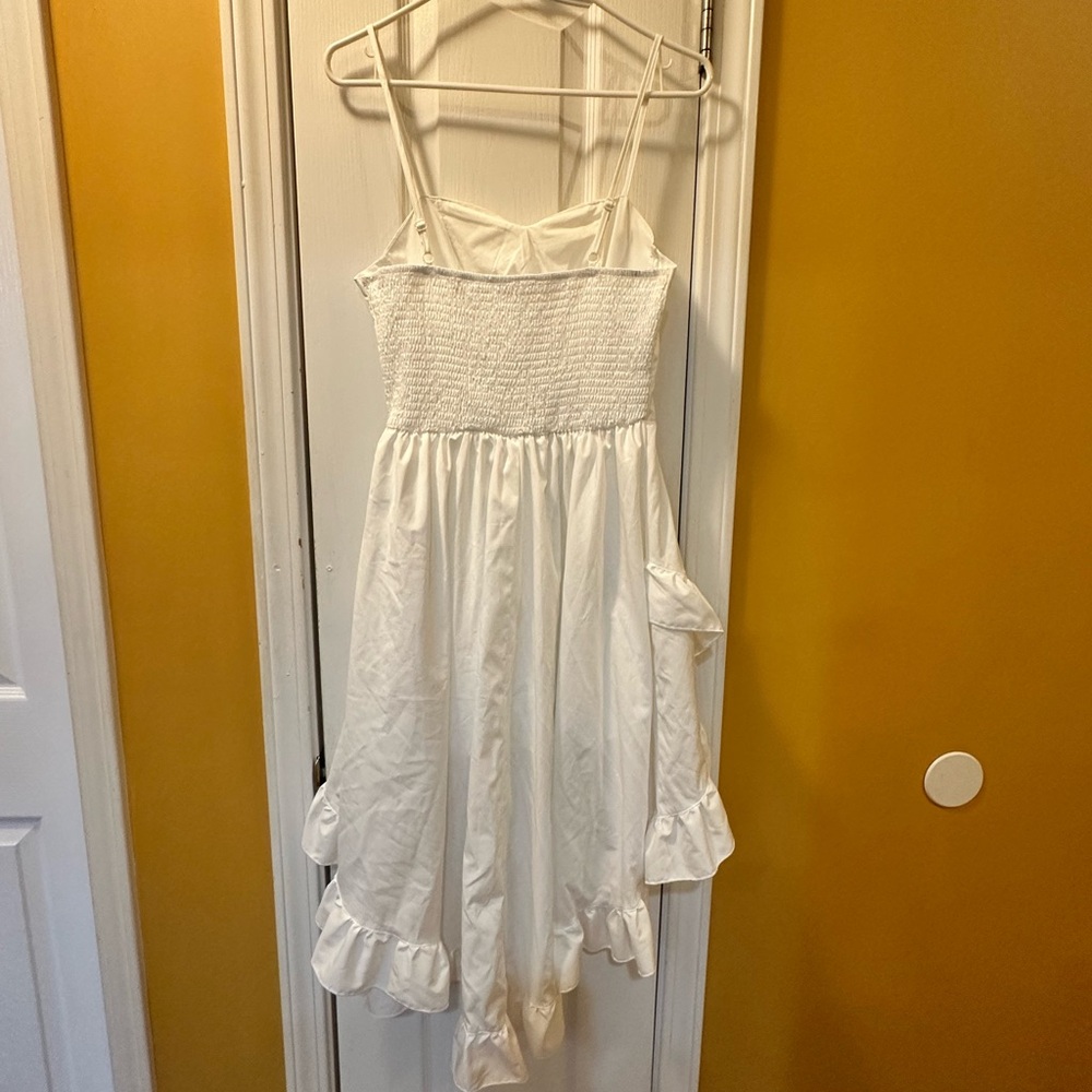 White Ruffled Strap Dress - Picture 2 of 2